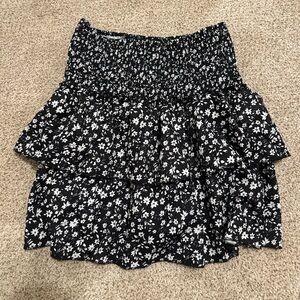 Floral high waisted mini skirt